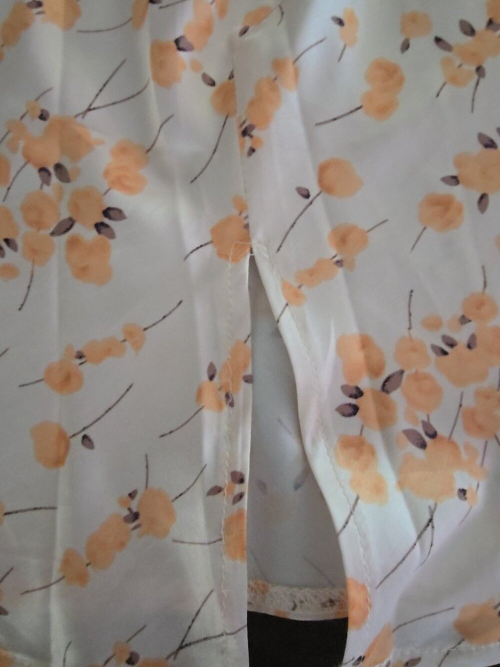 RUMOR White Peach Floral Slip Dress Size 8 Spaghetti Strap Side Slit - Picture 5 of 6